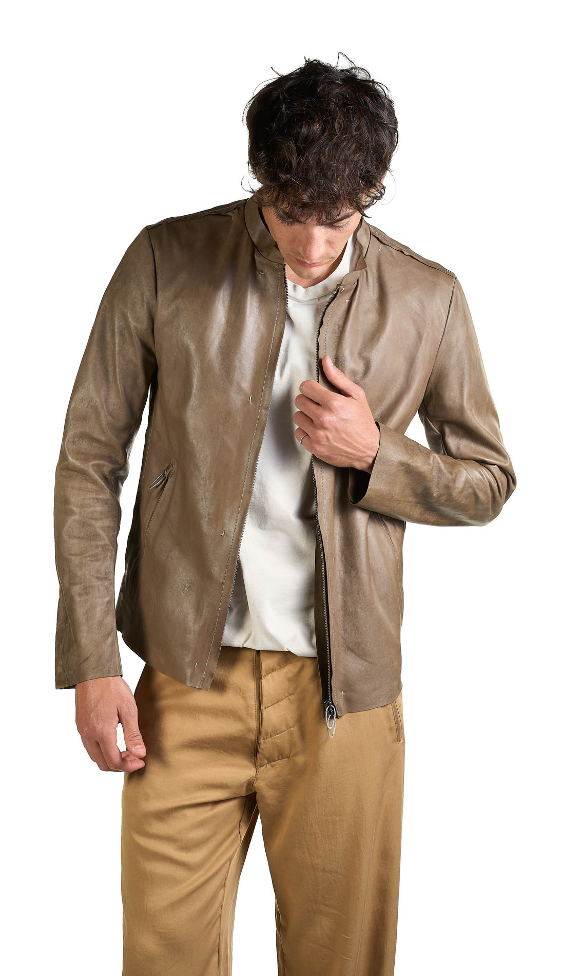 DANIELE BASTA LEATHER AND SILVER JACKET